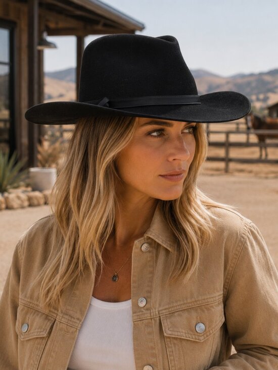 Sunday Afternoons Black Wool Ranch Hat – Yellowstone Luxe Western Fedora main image 7